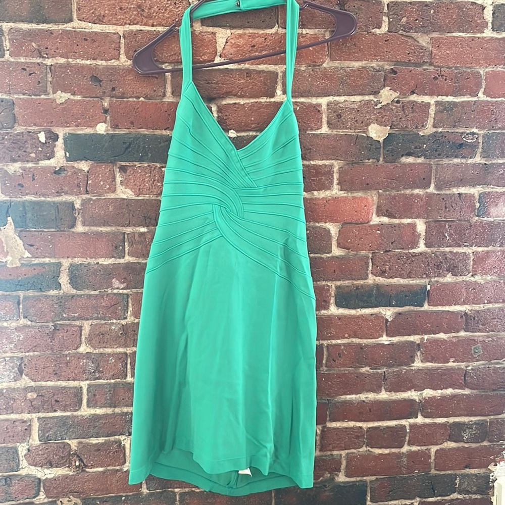 BCBG green halter dress. Size M. Pristine.